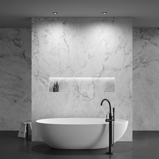 Faretto da incasso per bagno doccia nero quadrato maytoni stark