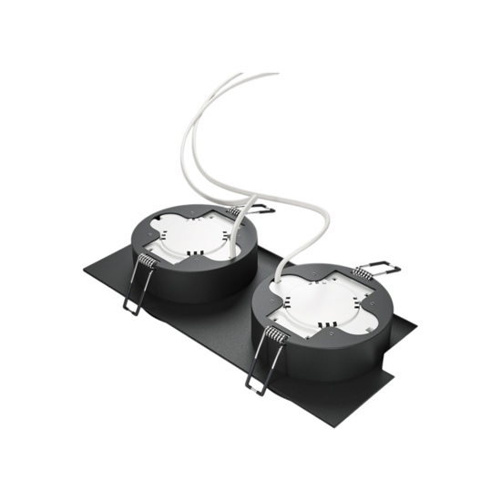 Maytoni hoop cestello faretto nero da incasso a soffitto 2 luci gx53