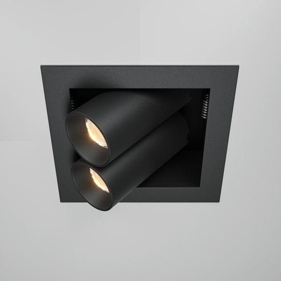 Maytoni faretto da incasso magnum led 14w 3000k nero 2 luci orientabili