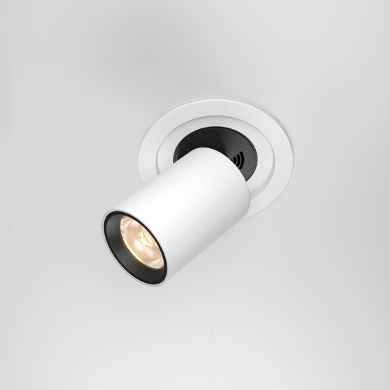 Maytoni hidden faretto da incasso led 10w 3000k 220v tondo bianco orientabile retrattile