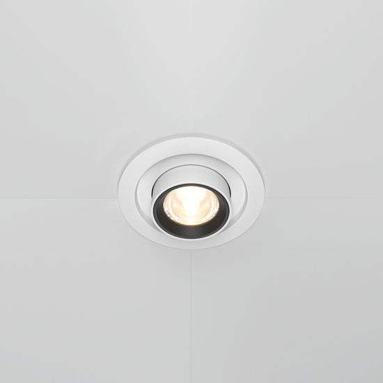 Maytoni hidden faretto da incasso led 10w 3000k 220v tondo bianco orientabile retrattile