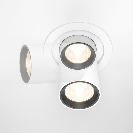 Maytoni hidden faretto da incasso led 10w 3000k 220v tondo bianco orientabile retrattile