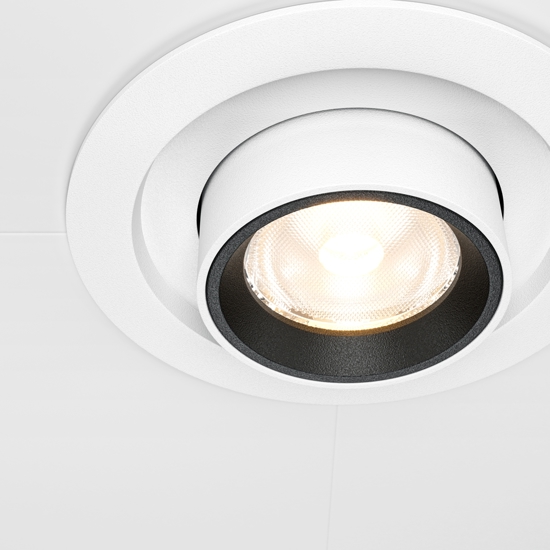Maytoni hidden faretto da incasso led 10w 3000k 220v tondo bianco orientabile retrattile