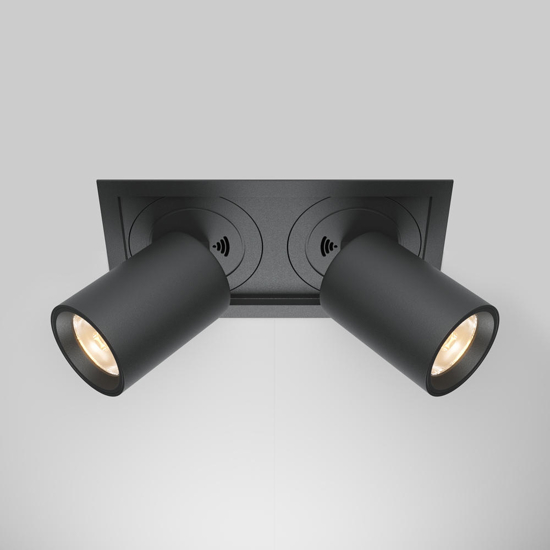 Maytoni faretto da incasso nero hidden led 20w 3000k per controsoffitto