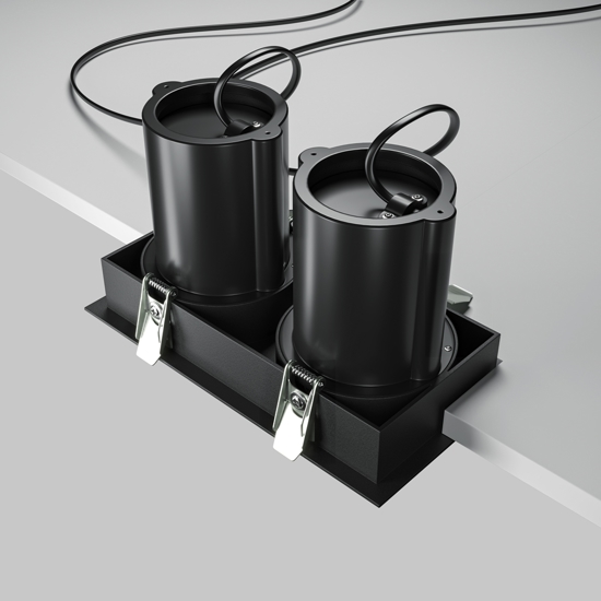 Maytoni faretto da incasso nero hidden led 20w 3000k per controsoffitto