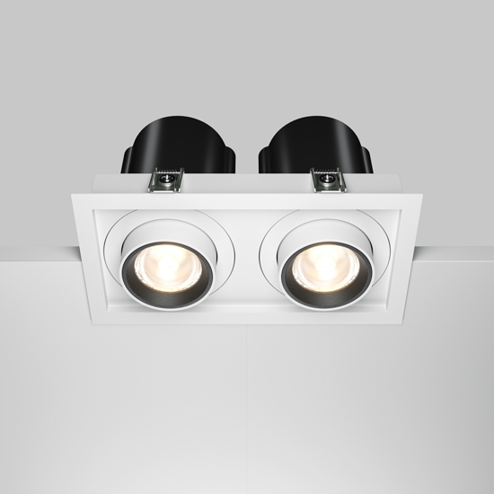Faretti a cestello da incasso hidden bianco 2 luci led 20w 3000k 220v maytoni