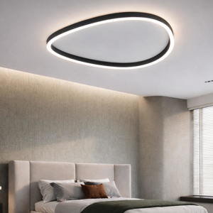 Gea luce plafoniera ecaris nera 60cm per camera da letto led 60w cct