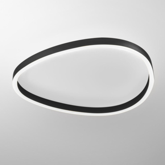 Gea luce plafoniera ecaris nera 60cm per camera da letto led 60w cct