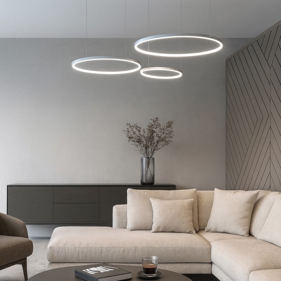 Lampadario 3 cerchi moderno led erika s-3d gea luce l