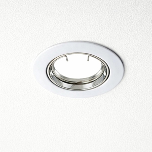 Faretto rotondo orientabile da incasso soffitto metallo bianco