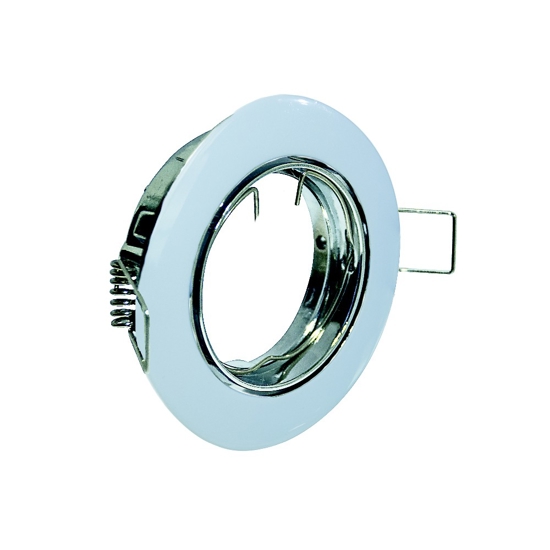 Faretto rotondo orientabile da incasso soffitto metallo bianco