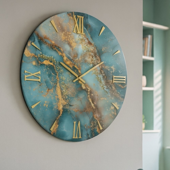 Grande orologio da parete 100cm moderno resina effetto marmorizzato