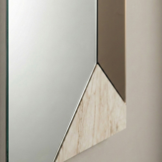 Specchio da parete quadrato 100cm bronzo - marmo laminato avorio