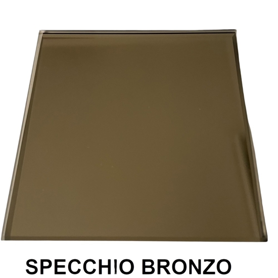 Specchio da parete quadrato 100cm bronzo - marmo laminato avorio
