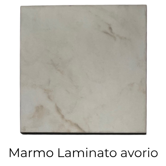 Specchio da parete quadrato 100cm bronzo - marmo laminato avorio