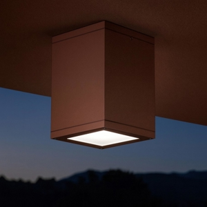 Faretto da soffitto per esterno marrone cubo gea luce