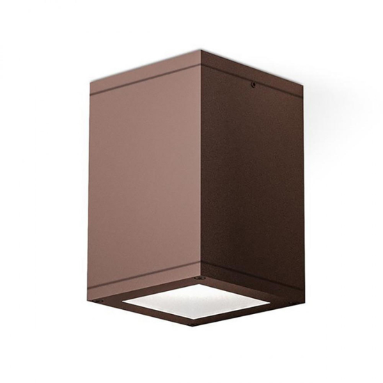 Faretto da soffitto per esterno marrone cubo gea luce