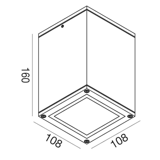Faretto da soffitto per esterno marrone cubo gea luce