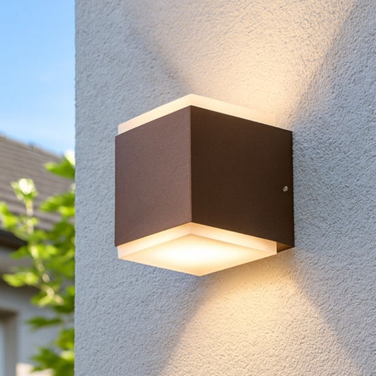 Gea luce applique per esterno moderna ip65 corten led cct 3000k 4000k 5500k