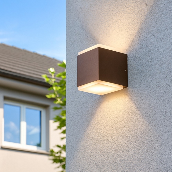 Gea luce applique per esterno moderna ip65 corten led cct 3000k 4000k 5500k