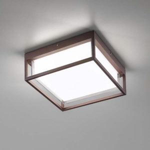 Gea luce plafoniera per esterno moderna ip65 marrone led cct
