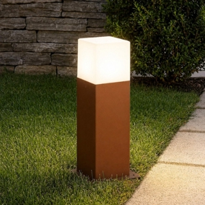 Lampioncino giardino gea luce corten marrone moderno
