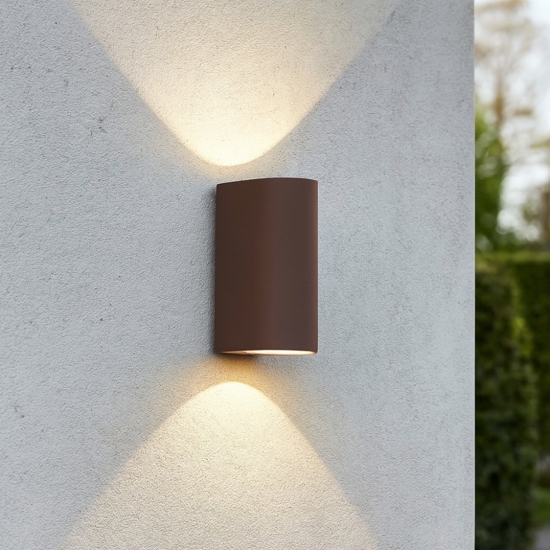Applique da esterno 2 luci marrone corten gea luce