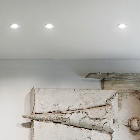 Gea luce faretto da incasso a soffitto rotondo bianco