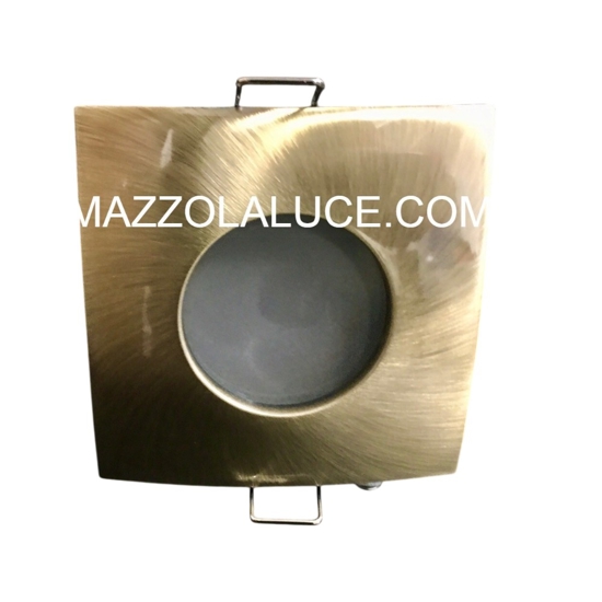 Faretto da incasso a soffitto quadrato brunito da bagno gea luce
