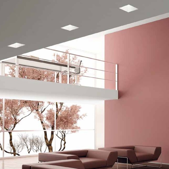 Faretto gesso incasso controsoffitto quadrato gea luce bianca