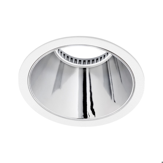 Faretto rotondo design moderno da incasso bianco cromo gea luce