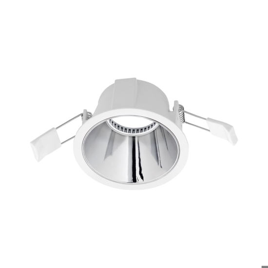 Faretto rotondo design moderno da incasso bianco cromo gea luce