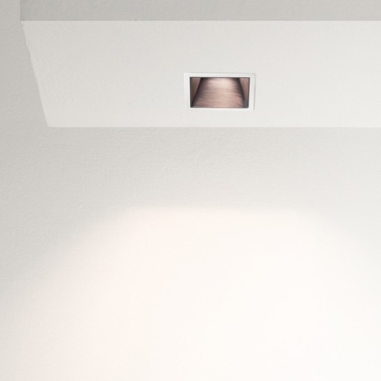 Faretto quadrato ceres incasso controsoffitto gea luce rame