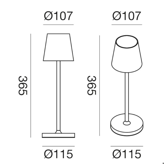 Gea luce lampada da tavolino led 3w 3000k ip54 per esterno