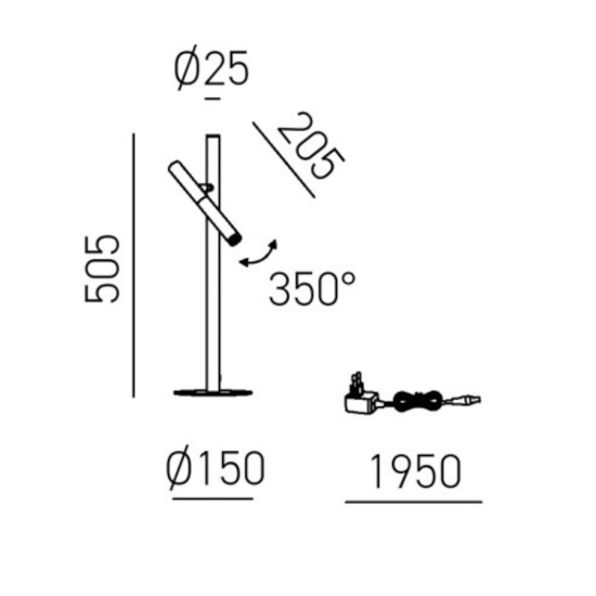 Gls gea luce lampada da scrivania arancione led 5w 3000k orientabile