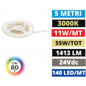 Gea luce bobina 5mt striscia led 11w-m 3000k 24vdc