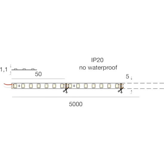 Gea luce striscia led bobina 5mt 4000k 11w-m 24vdc
