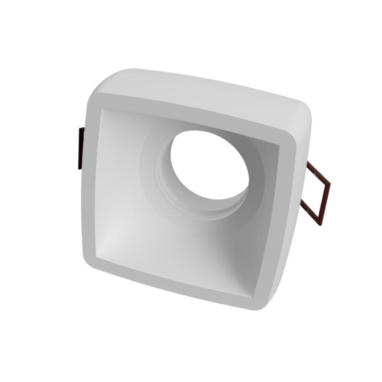 Faretto da incasso a soffitto quadrato in gesso bianco