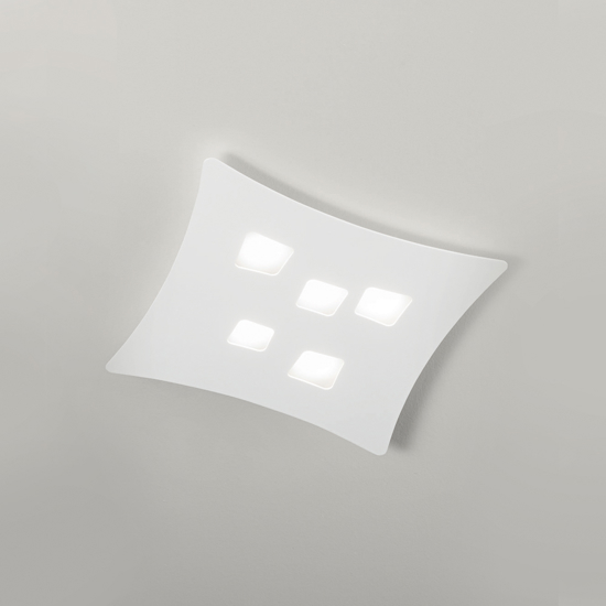 Plafoniera moderna isotta gea luce bianca 