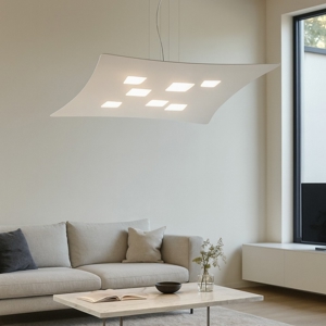 Lampadario moderno bianco gea luce isotta luce soipra e sotto