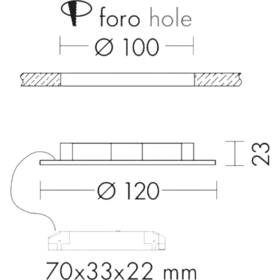 Faretto da incasso led 6w 3000k rotondo bianco 220-240v