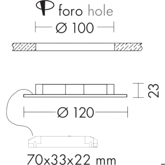 Faretto da incasso led per controsoffitto rotondo bianco 6w 4000k