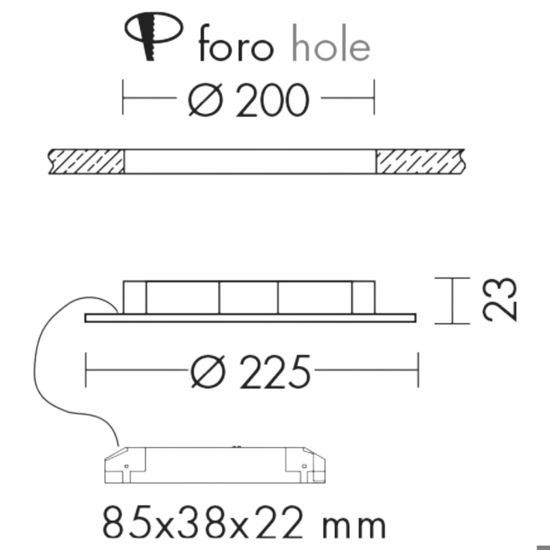 Faretto da incasso bianco 18w 3000k rotondo
