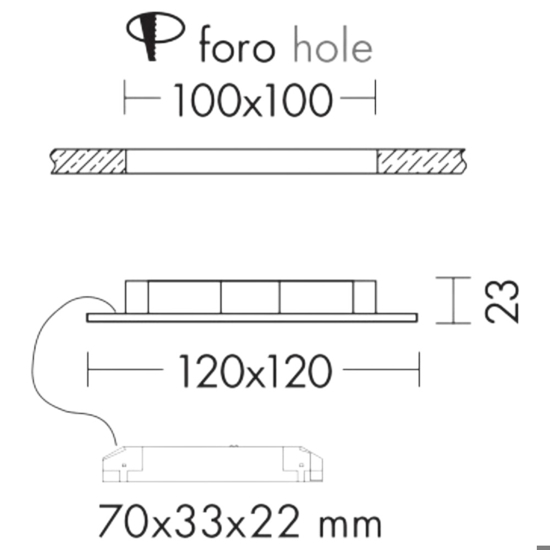 Faretto da incasso led 6w 3000k 220-240v quadrato bianco per cartongesso