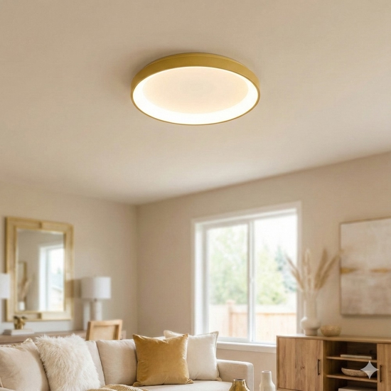 Plafoniera led 30w 3000k krizia p-p oro tonda moderna