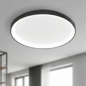 Plafoniera nera krizia ps led 60w 3000k gea luce rotonda