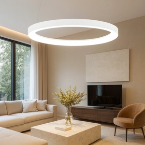 Lampadario krizia sp gea luce led 38w 3000k cerchio bianco