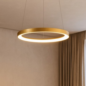 Krizia sp oro gea luce lampadario led 38w 3000k cerchio moderno