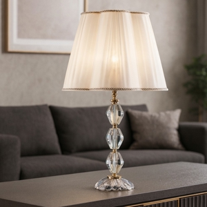 Ondaluce lampada da tavolo per soggiorno cristallo classica