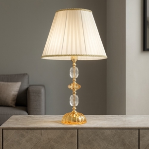 Ondaluce lampada da tavolo per salone classica vetro cristallo ambra